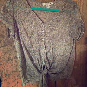 Forever 21 Sheer Floral Blouse Size Large